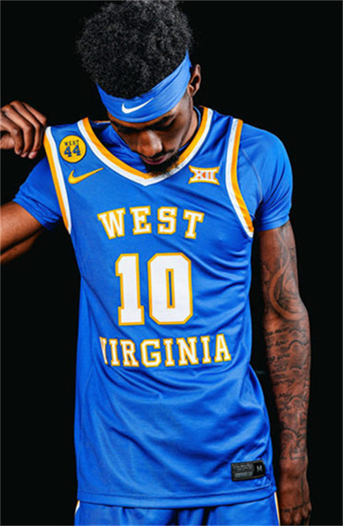 Mens Youth West Virginia Mountaineers #10 Sencire Harris