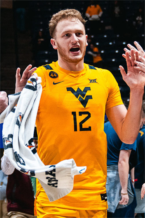 Mens Youth West Virginia Mountaineers #12 Tucker DeVries 2025 Gold Basketball Game Jersey