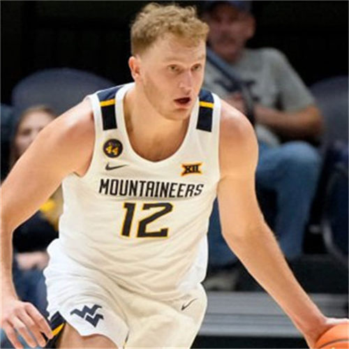 Mens Youth West Virginia Mountaineers #12 Tucker DeVries 2025 White Basketball Game Jersey