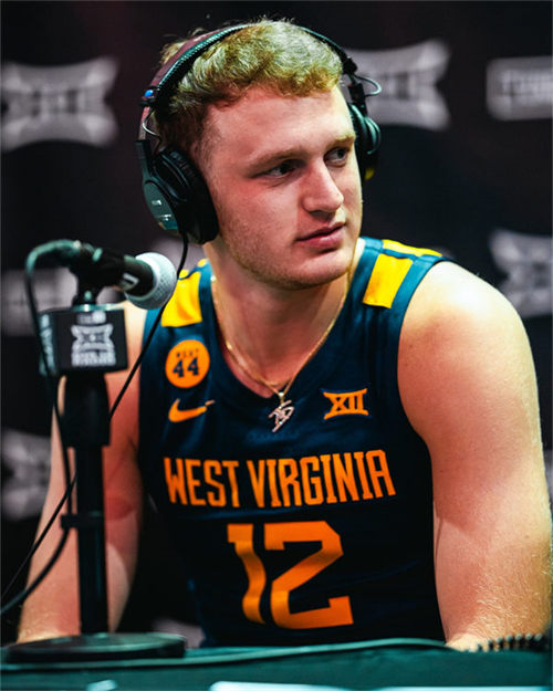 Mens Youth West Virginia Mountaineers #12 Tucker DeVries 2025 Navy Basketball Game Jersey