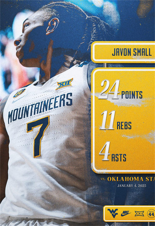 Mens Youth West Virginia Mountaineers #7 Javon Small 2025 White Basketball Game Jersey