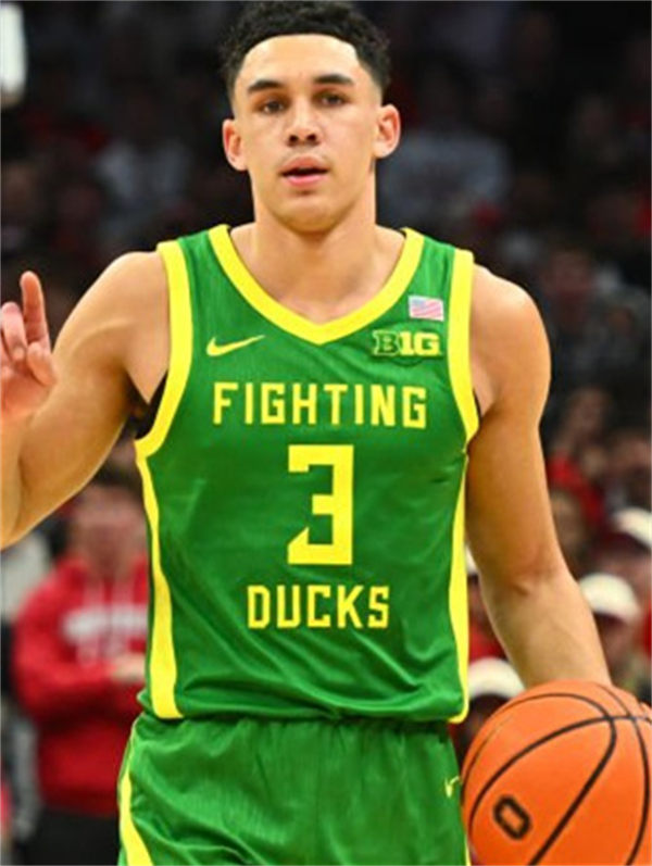 Men's Youth Oregon Ducks #3 Jackson Shelstad 2025 BIG 10 Fighting Green Basketball Game Jersey