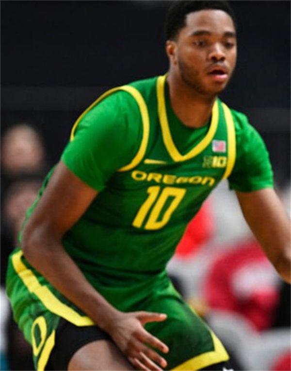 Men's Youth Oregon Ducks #10 Kwame Evans Jr. 2025 BIG 10 Green Basketball Game Jersey