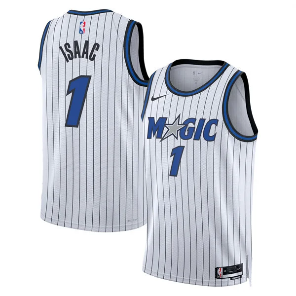 Men's Orlando Magic #1 Jonathan Isaac 2025-26 White Association Edition Swingman Jersey