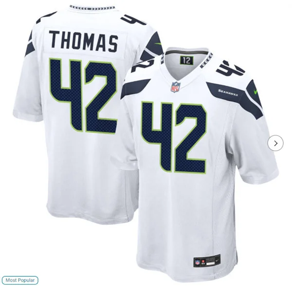 Men's Seattle Seahawks #42 Drake Thomas Nike White Vapor F.U.S.E. Limited Jersey