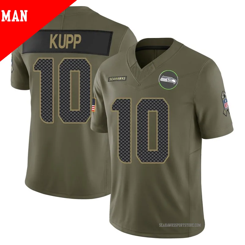 Men's Seattle Seahawks #10 Cooper Kupp 2025 Salute to Service Limited Jersey - Olive