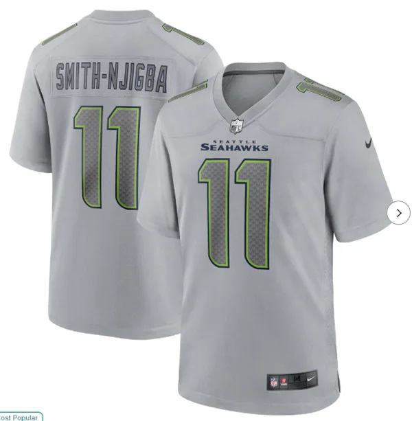 Men's Seattle Seahawks #11 Jaxon Smith-Njigba Nike Gray Atmosphere Fashion Game Jersey