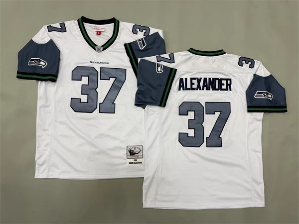 Men's Seattle Seahawks #37 Shaun Alexander 2005 White Legacy Jersey