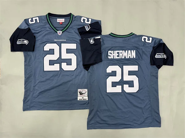 Mens Seattle Seahawks #25 Richard Sherman 2011 Legacy Jersey Silvery