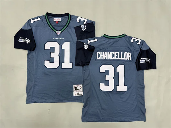 Mens Seattle Seahawks #31 Kam Chancellor 2011 Legacy Jersey Silvery