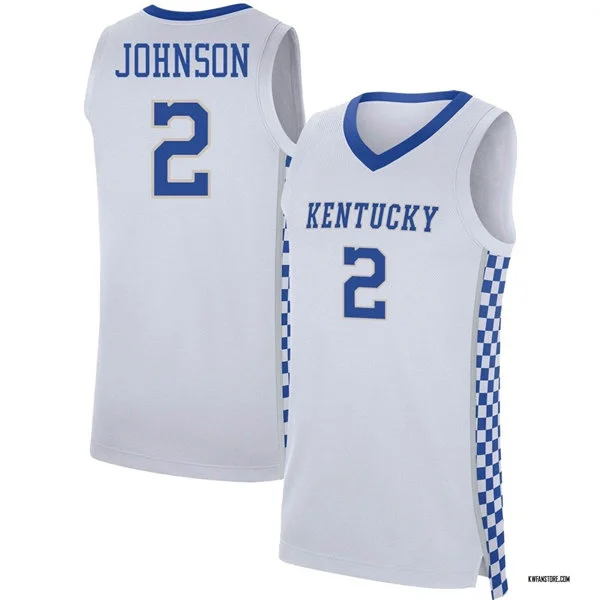Kentucky Wildcats #2 Jasper Johnson White with pattern Basketball Limited Jersey