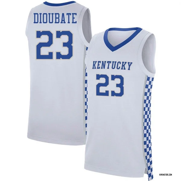 Kentucky Wildcats #23 Mouhamed Dioubate White with pattern Basketball Limited Jersey