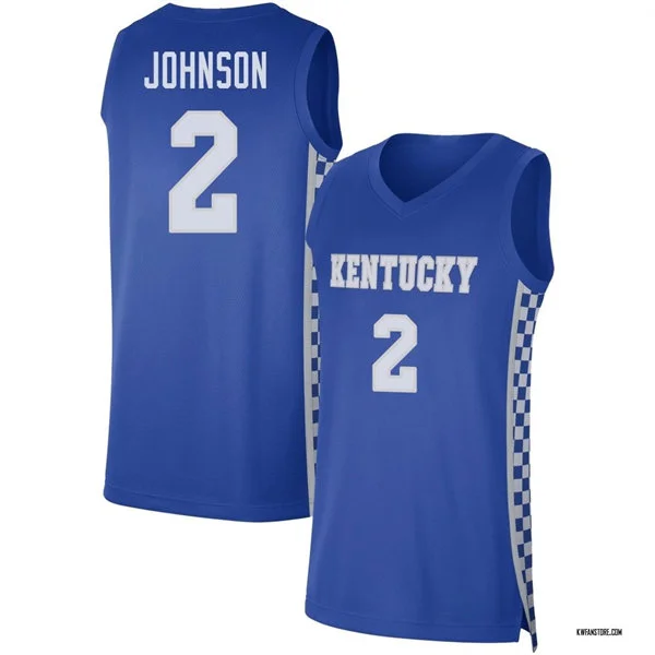 Kentucky Wildcats #2 Jasper Johnson Royal with pattern Basketball Limited Jersey