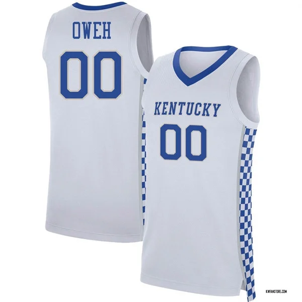 Kentucky Wildcats #00 Otega Oweh White with pattern Basketball Limited Jersey