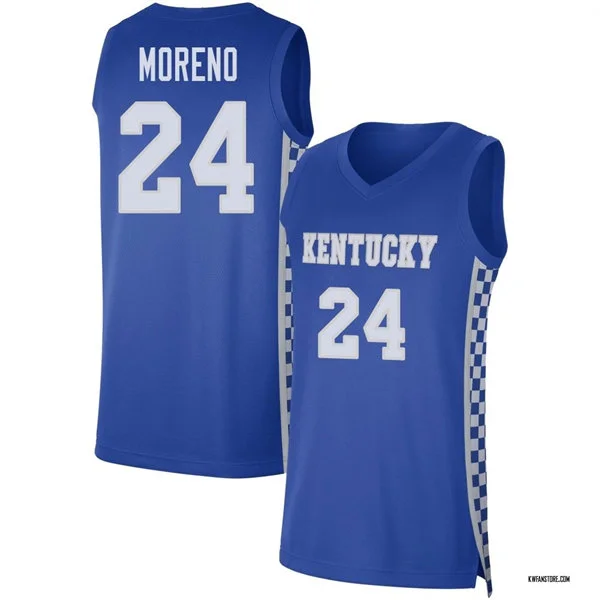 Kentucky Wildcats #24 Malachi Moreno Royal with pattern Basketball Limited Jersey