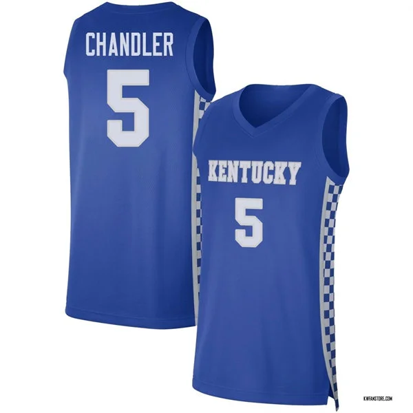 Kentucky Wildcats #5 Collin Chandler Royal with pattern Basketball Limited Jersey