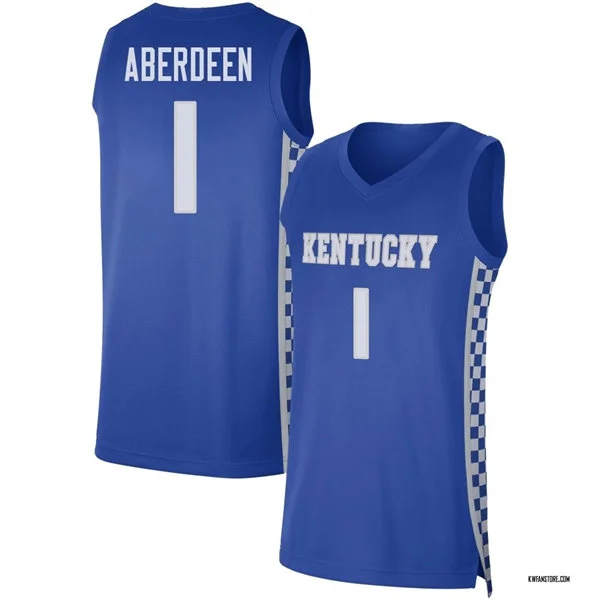 Kentucky Wildcats #1 Denzel Aberdeen Royal with pattern Basketball Limited Jersey