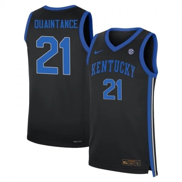 Kentucky Wildcats #21 Jayden Quaintance 2025-26 Black College Basketball Game Jersey