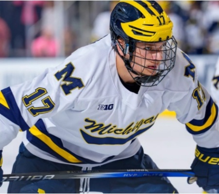 Michigan Wolverines #17 Garrett Schifsky 2025-26 White Hockey Game Jersey