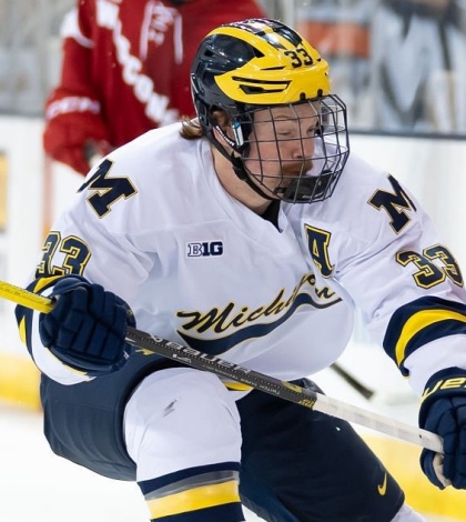 Michigan Wolverines #33 Kienan Draper 2025-26 White Hockey Game Jersey