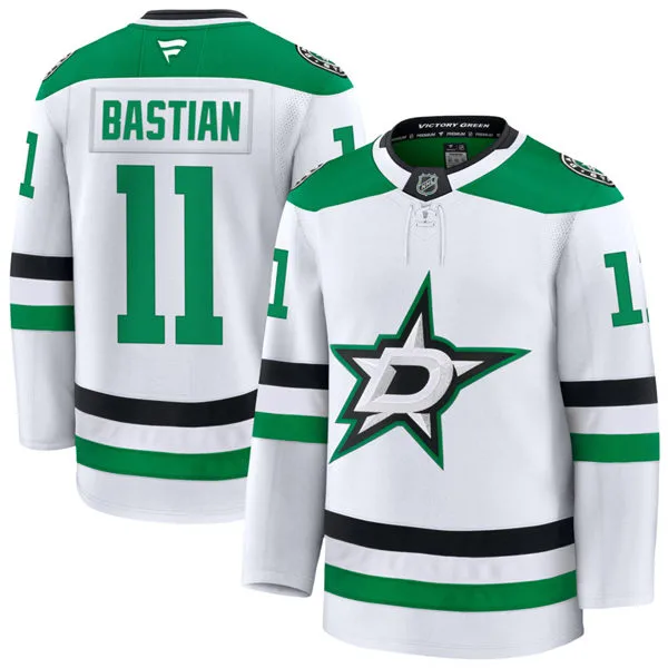 Men's Dallas Stars #11 Nathan Bastian Fanatics White Away Premium Jersey