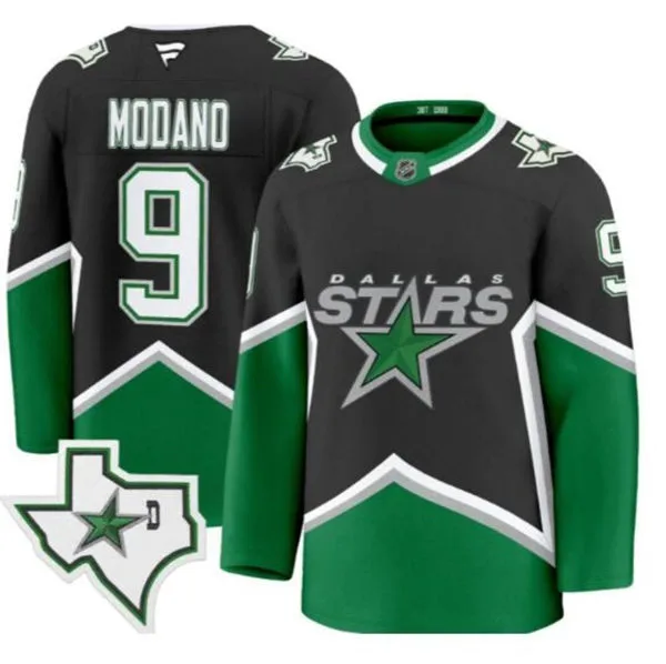 Men's Dallas Stars Retired Player #9 Mike Modano 99 Cup Champs Throwback Jersey Black