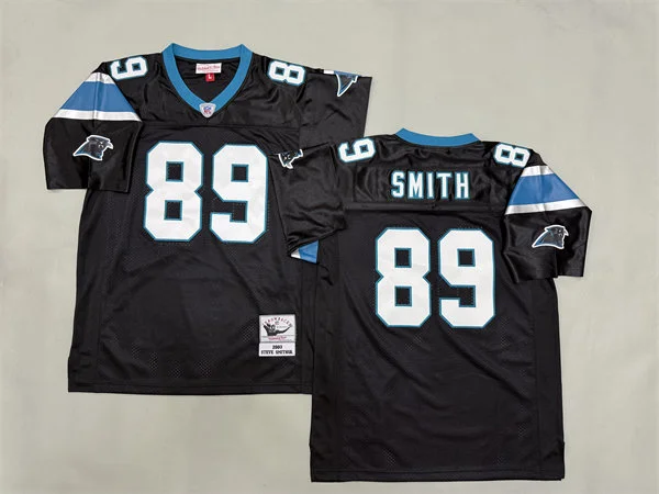 Mens Carolina Panthers #89 Steve Smith Sr 2003 Black Throwback Jersey