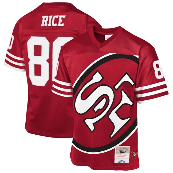 Mens San Francisco 49ers #80 Jerry Rice Scarlet 1990 Throwback Fashion Jersey