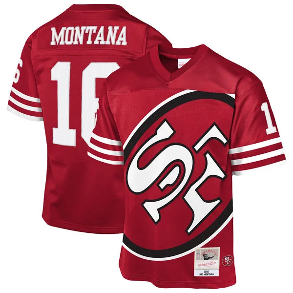 Men's San Francisco 49ers #16 Joe Montana Scarlet 1990 Throwback Fashion Jersey