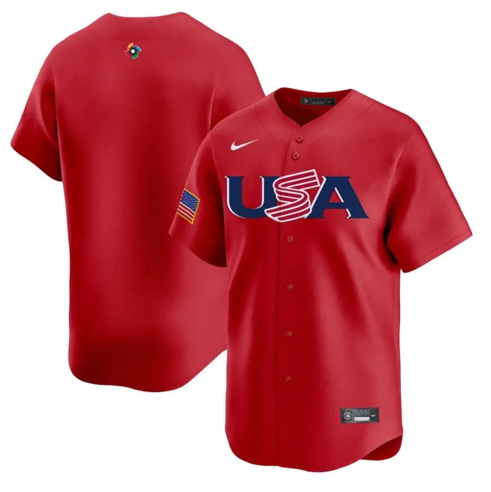 USA Blank Nike Red 2023 World Baseball Classic Team Jersey
