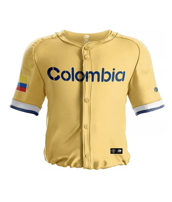 Colombia Blank Yellow 2023 World Baseball Classic Team Jersey
