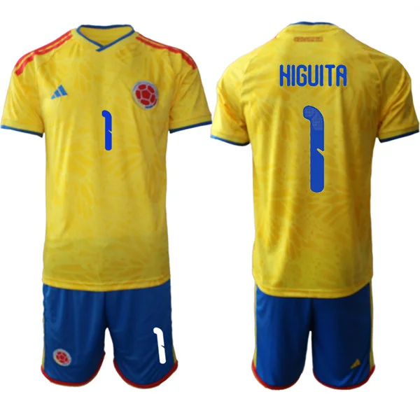 Mens Colombia Soccer  #1 Rene Higuita 2026 World Cup Home Yellow Jersey Suit