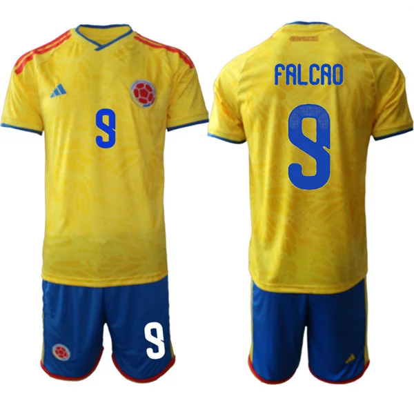 Mens Colombia Soccer  #9 Radamel Falcao 2026 World Cup Home Yellow Jersey Suit