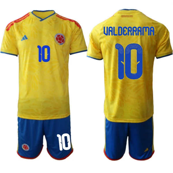 Mens Colombia Soccer  #10 Carlos Valderrama 2026 World Cup Home Yellow Jersey Suit