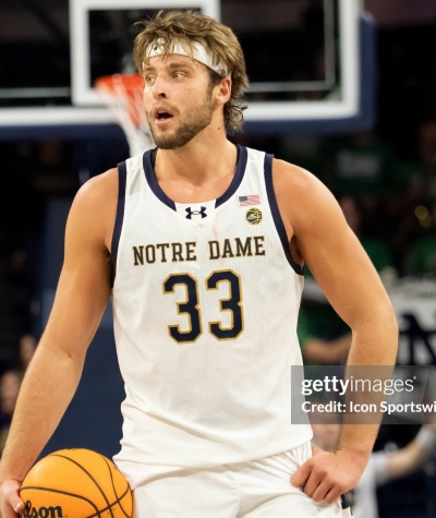 Notre Dame Fighting Irish #33 Carson Towt White Navy Notre Dame College Basketball Game Jersey