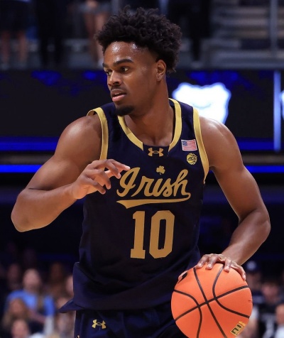 Notre Dame Fighting Irish #10 Jalen Haralson  Navy Irish College Basketball Game Jersey