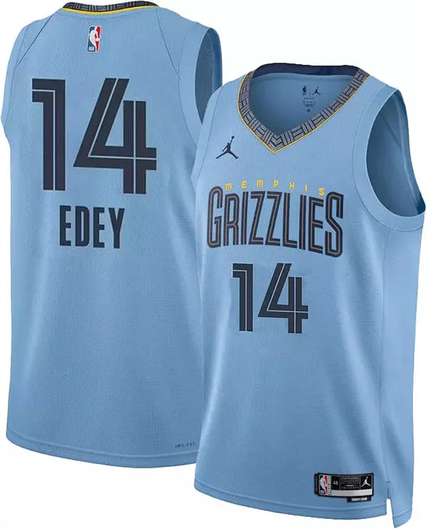 Mens Memphis Grizzlies #14 Zach Edey Light Blue Statement Edition Swingman Jersey