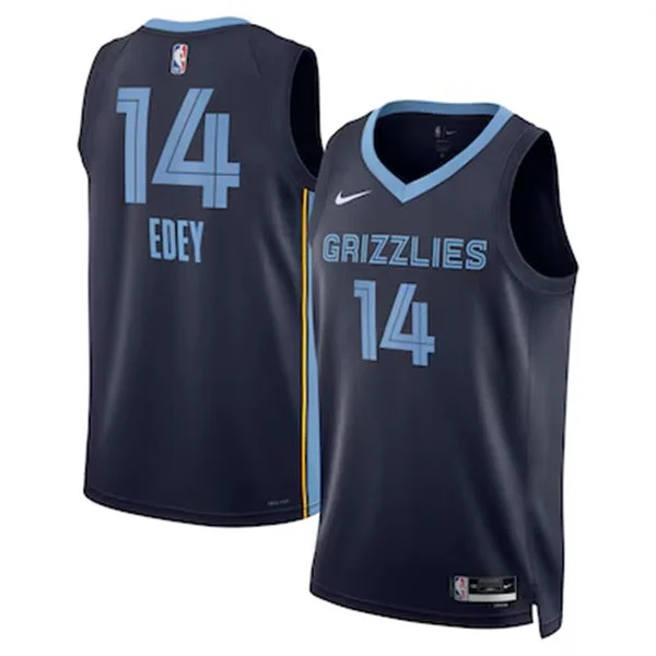 Mens Memphis Grizzlies #14 Zach Edey Navy Icon Edition Swingman Jersey