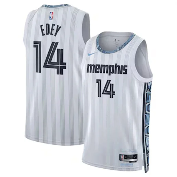 Mens Memphis Grizzlies #14 Zach Edey White 2025-26 City Edition Swingman Jersey