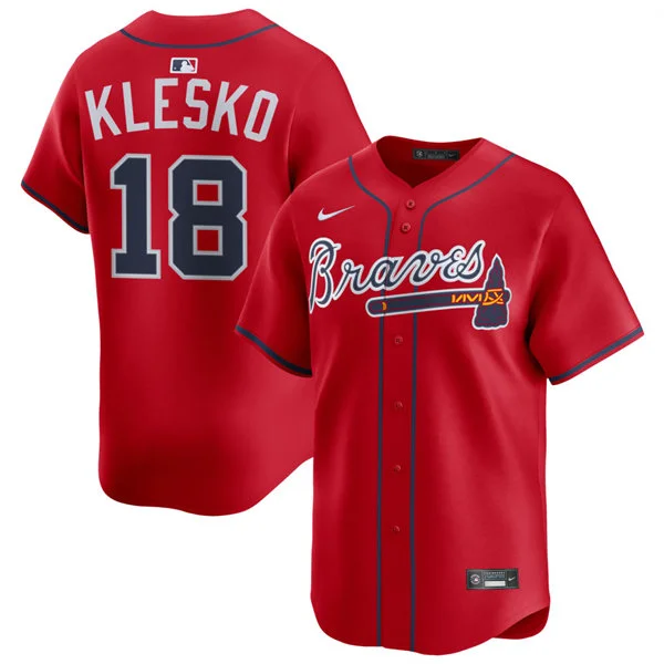 Mens Atlanta Braves Retired Player #18 Ryan Klesko Nike Red Alternate Limited Jersey