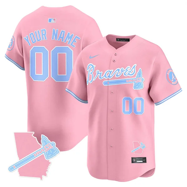 Atlanta Braves Peach Vapor Limited Custom Jersey pink
