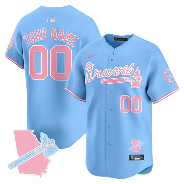 Atlanta Braves Peach Vapor Limited Custom Jersey Blue