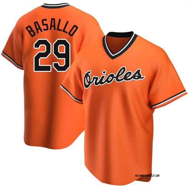 Mens Baltimore Orioles #29 Samuel Basallo Nike Orange Pullover Cooperstown Collection Jersey