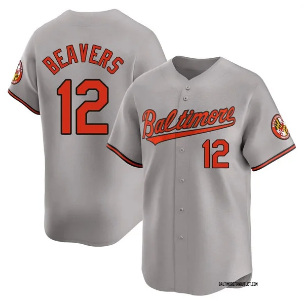 Mens Baltimore Orioles #12 Dylan Beavers Nike Grey Road Limited Player Jersey