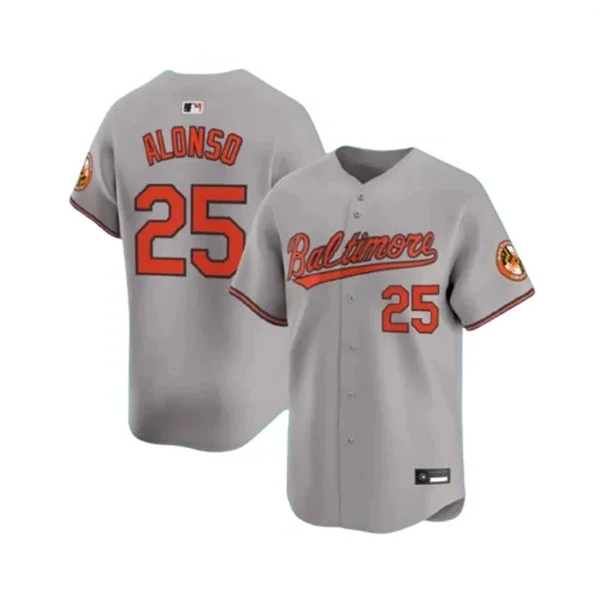 Mens Baltimore Orioles #25 Pete Alonso Nike Grey Road Limited Player Jersey