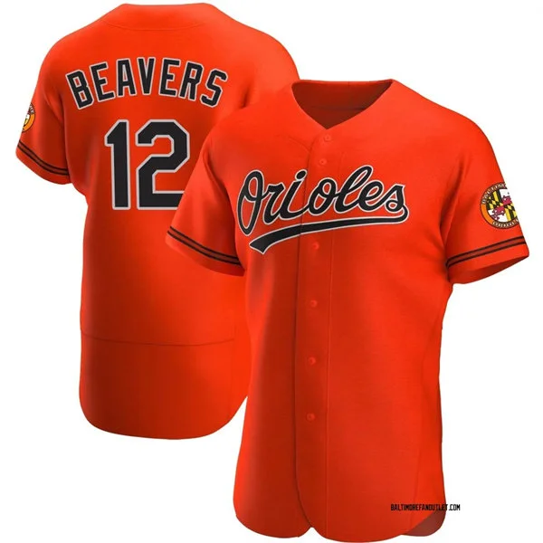 Mens Baltimore Orioles #12 Dylan Beavers Nike Orange Alternate Limited Player Jersey