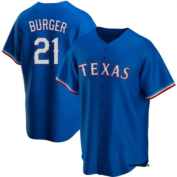 Mens Texas Rangers #21 Jake Burger Nike Royal Alternate Limited Jersey
