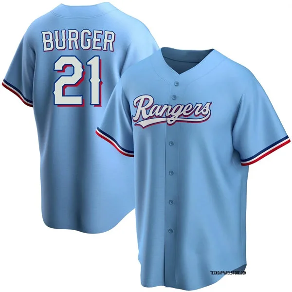 Mens Texas Rangers #21 Jake Burger Nike Light Blue Alternate Limited Jersey