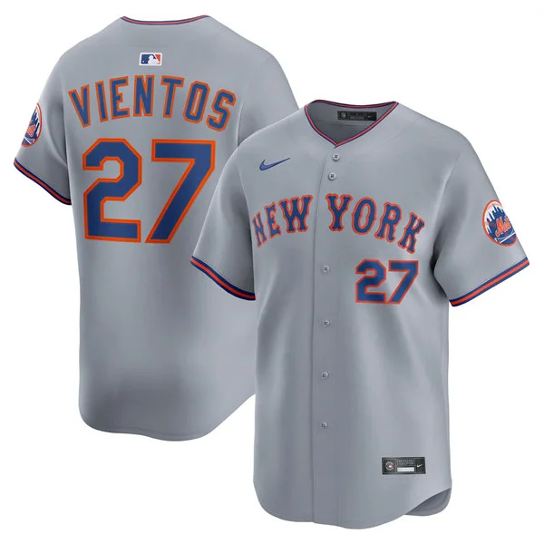 Mens New York Mets #27 Mark Vientos Nike 2025 Gray Road Limited Jersey