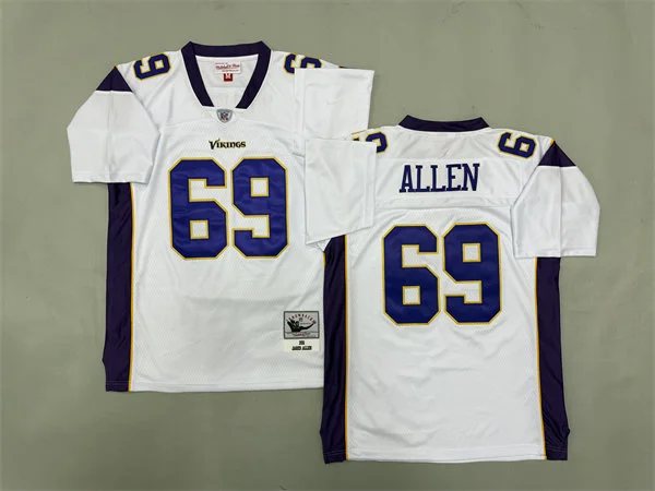 Mens Minnesota Vikings #69 Jared Allen White 2011 Throwback Jersey
